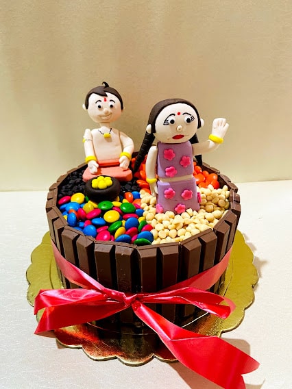 Customized Chhota Bheem cake - The Baker's Table Customized Chhota Bheem cake - The Baker's Table