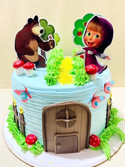 Customized Masha and the Bear themed cake - The Baker's Table