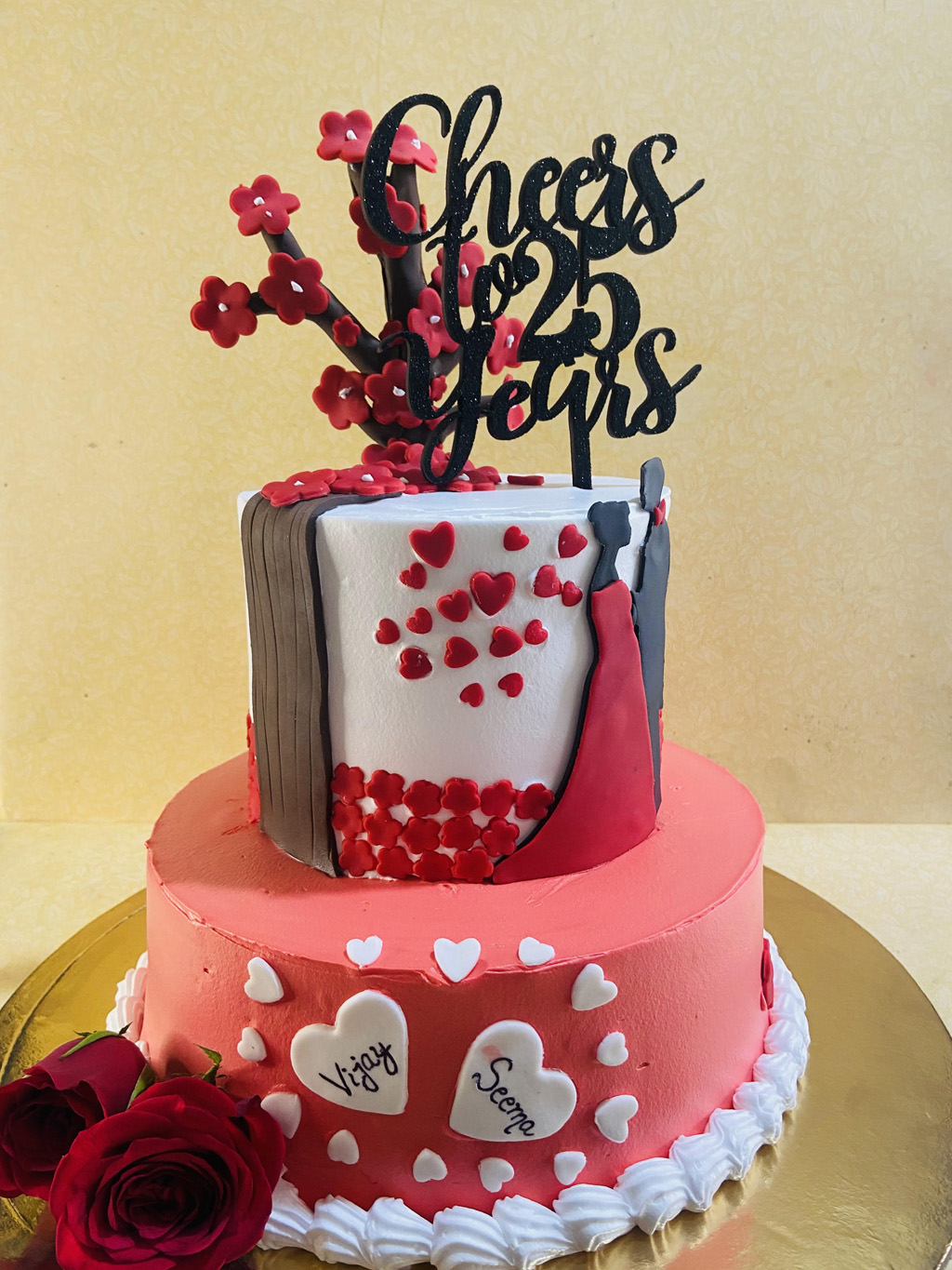 5th Anniversary Cake Topper Gold Glitter, 5 Wedding Anniversary Party  Decoration | eBay
