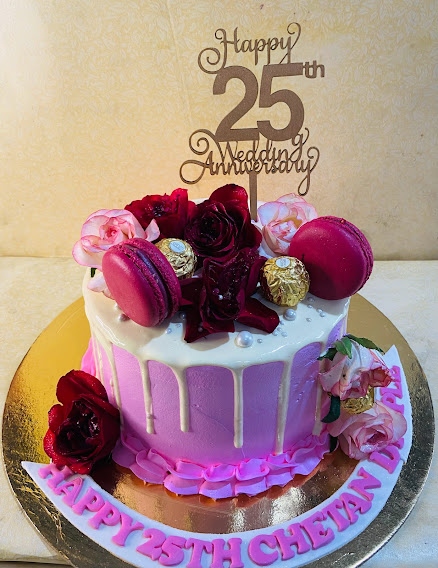 25th wedding anniversary shop cake